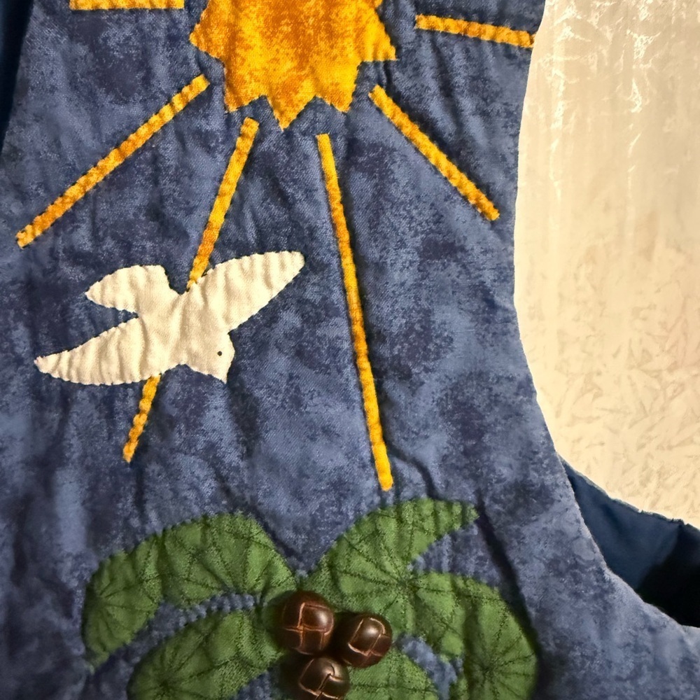 Handmade Vintage Reversible Colorful Embroidered Women's Vest, Sunday School, XL - Picture 13 of 13